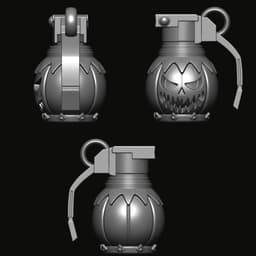 Halloween grenade decor and pot 3d model