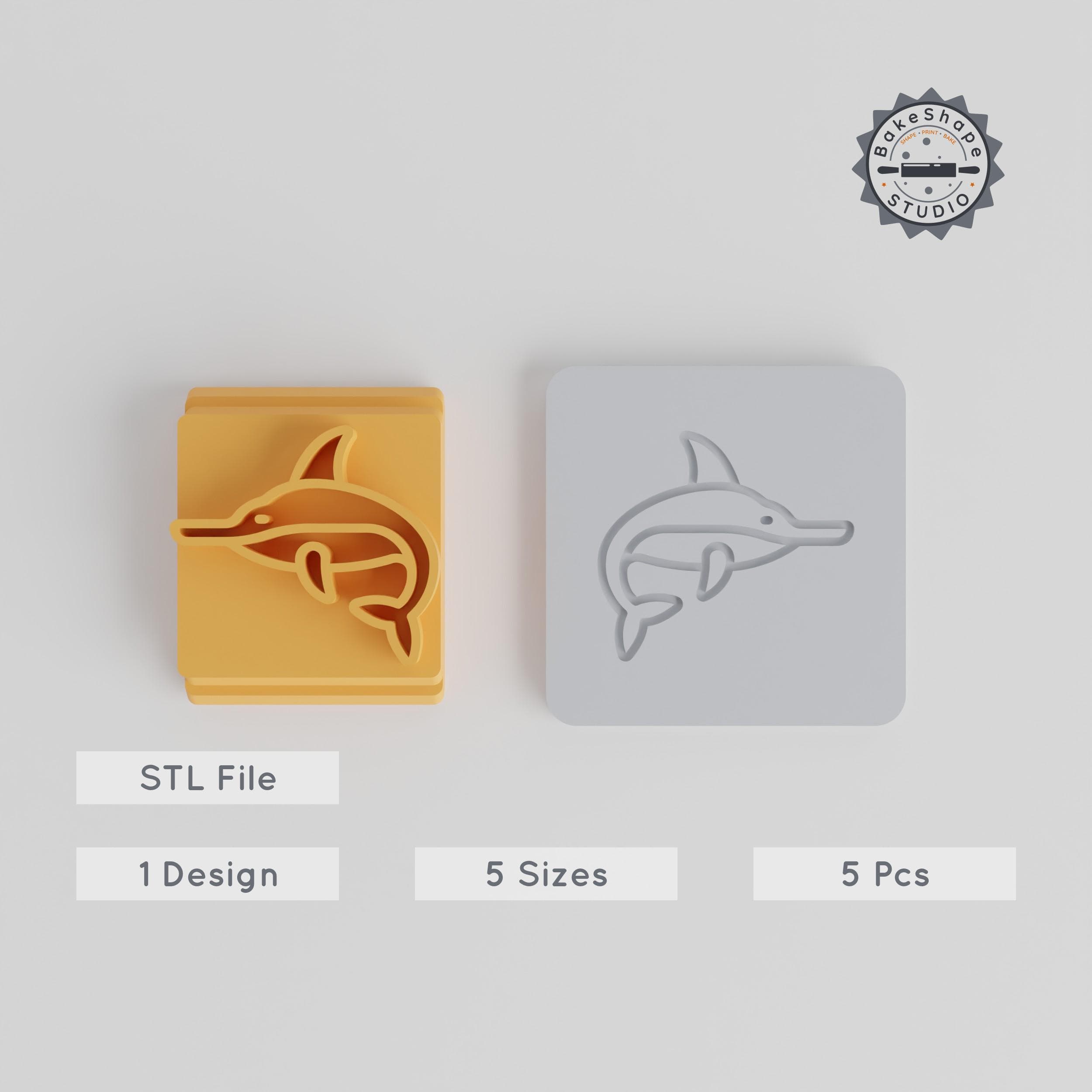 Sword Fish Stamp Tile, 5 Size Set, Perfect for Clay & Cookies, Ocean Knife Sea Spear Design PRODUCT_1679 3d model
