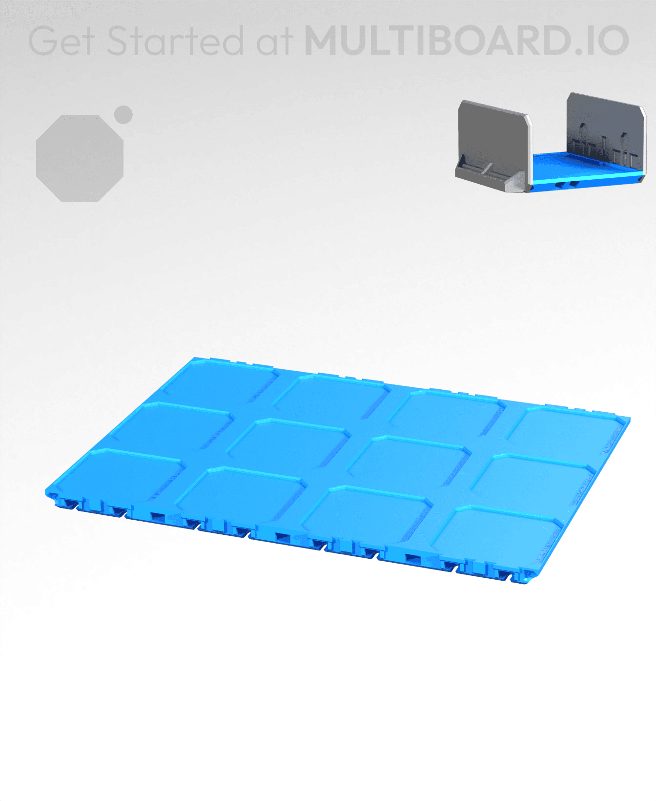 4x3 CU - Internal Grid - Multibin Drawer Base 3d model
