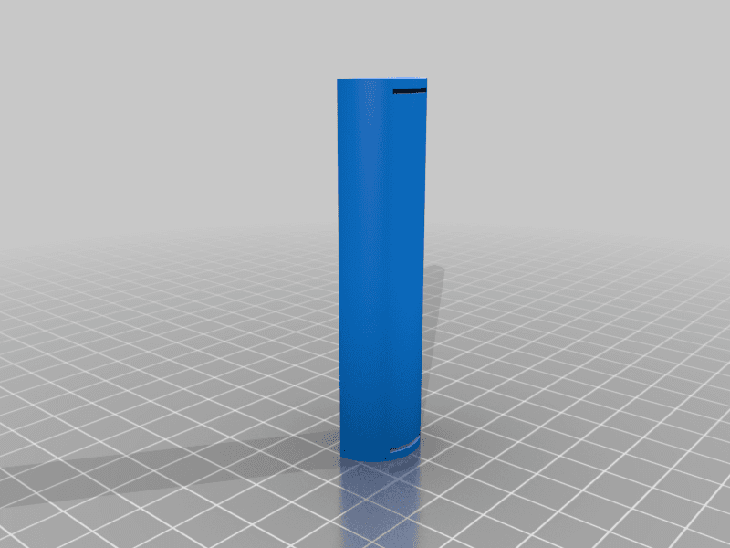 Extremely Simple 18650 Battery Holder with slots for contacts 3d model