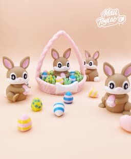 Easter Bunny with Basket – Articulated 3d model