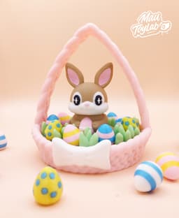 Easter Bunny with Basket – Articulated 3d model