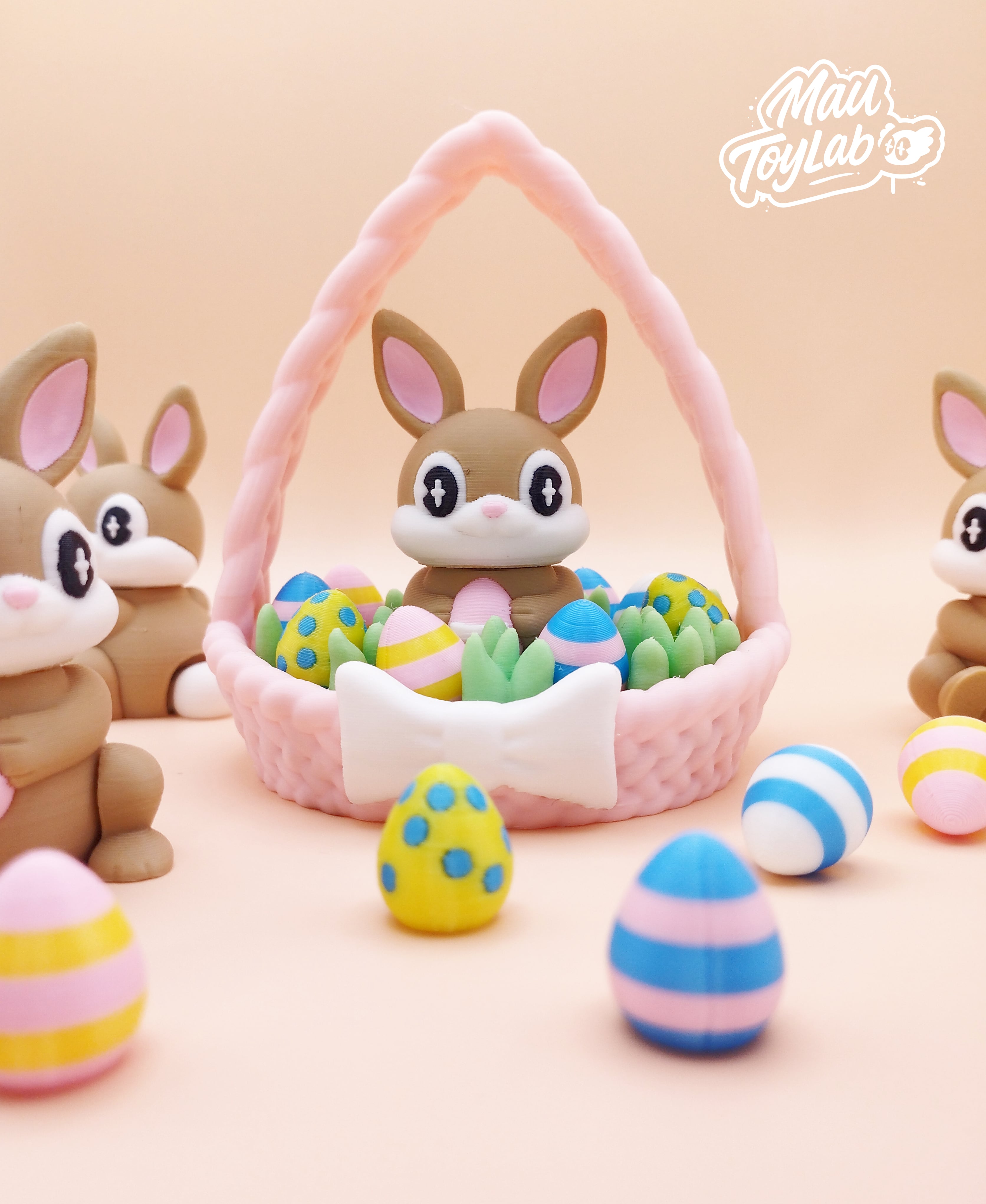 Easter Bunny with Basket – Articulated 3d model
