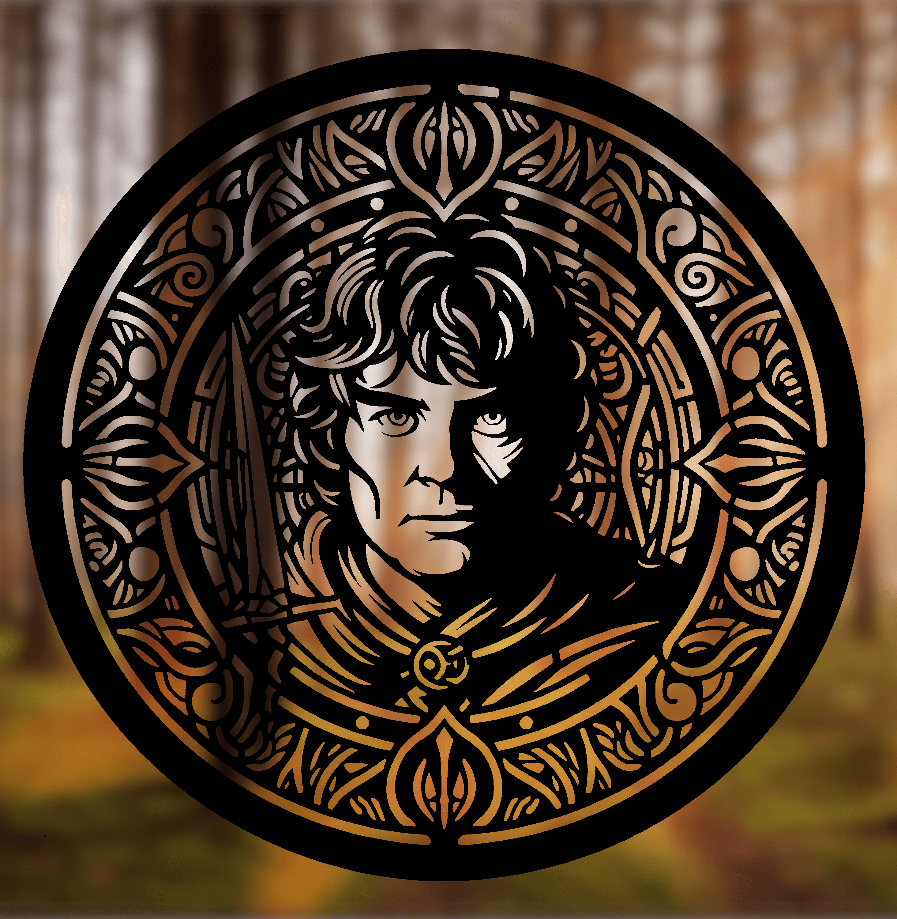 Samwise Mandala Art – 2D Geometric Wall Art (Stained Glass Style) 3d model