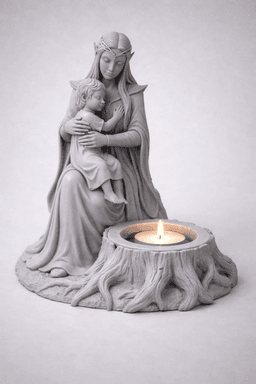 Elven Mother Candle Holder STL 3d model