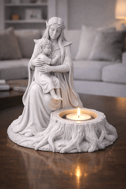 Elven Mother Candle Holder STL 3d model