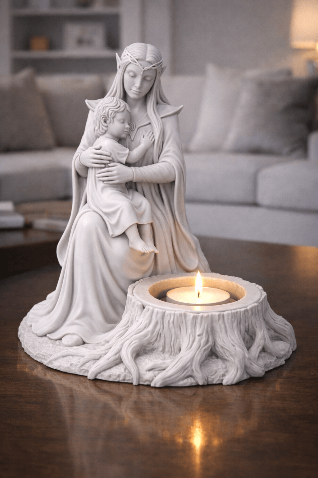 Elven Mother Candle Holder STL 3d model