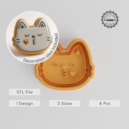 Kiss Shape Cutter & Stamp Set, 6-Piece Bundle, Love & Romance Design, Perfect for Cookies & Fondant, S/M/L Sizes PRODUCT_835 3d model