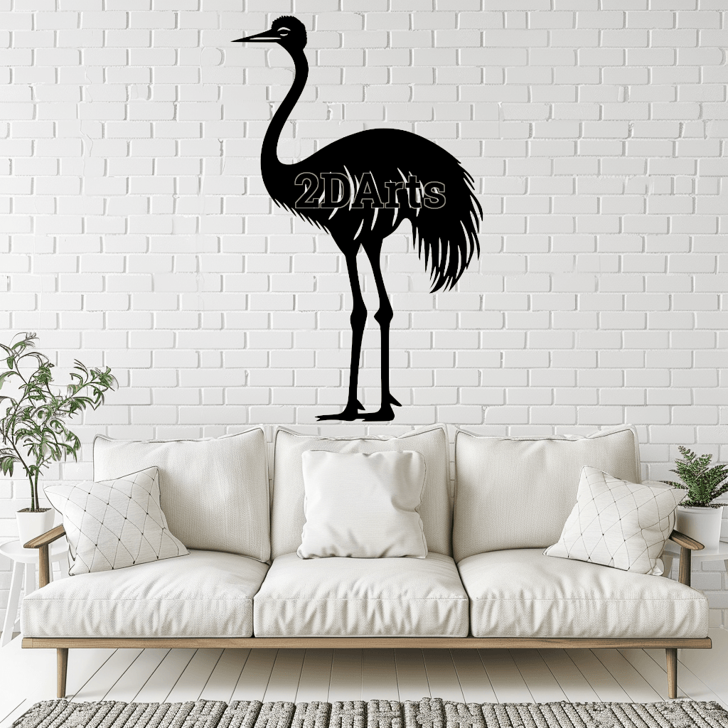 Emu 2D Wall Art/Window Art - Digital STL & SVG File for 3D Printing or Laser Cutting 3d model