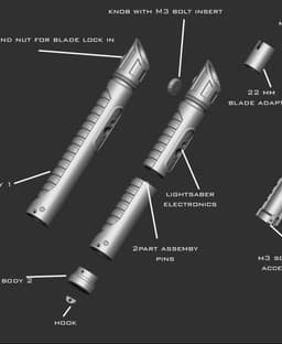 Imperial Jedi lightsaber 3d model