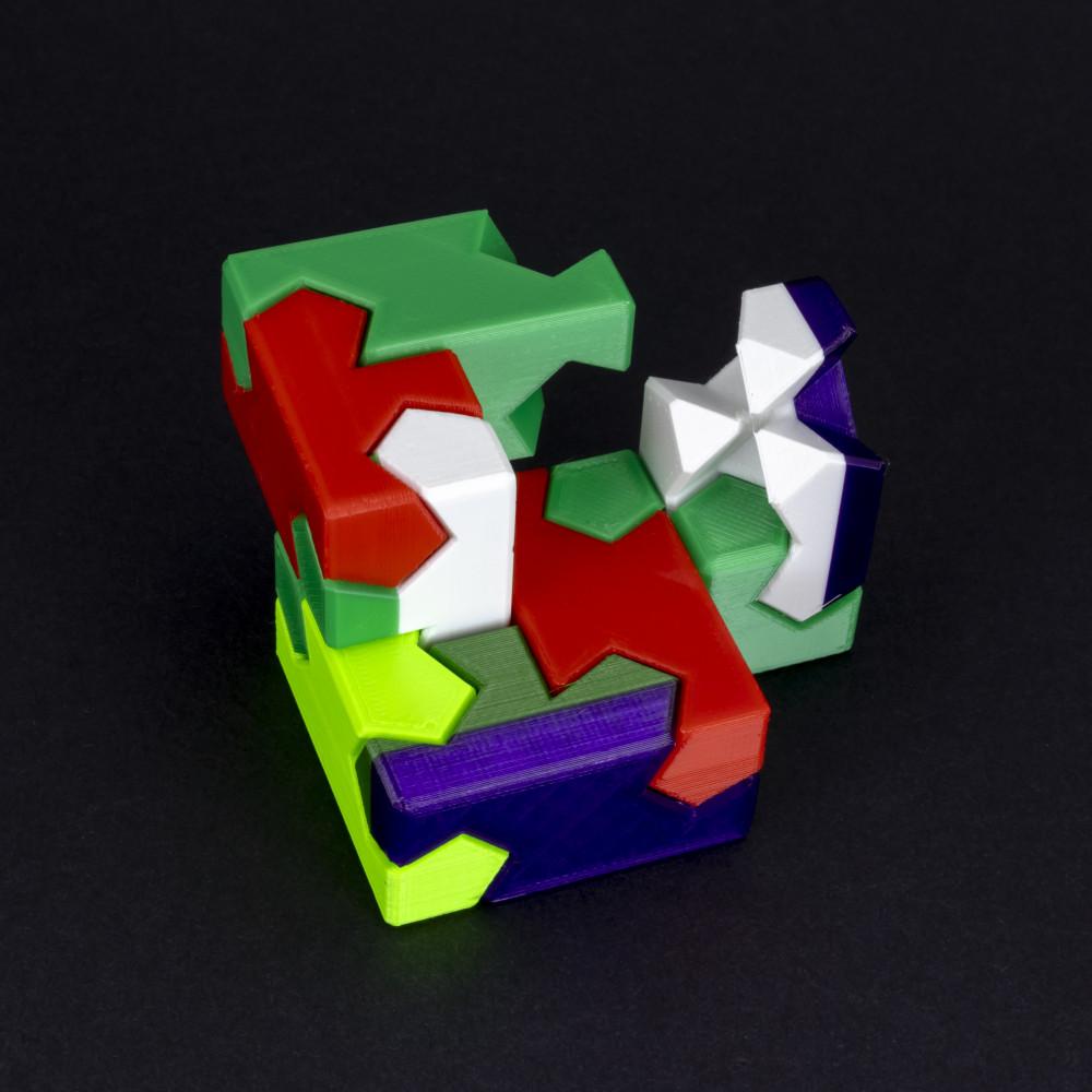 Tsugite Cube 2x2 Puzzle 3d model