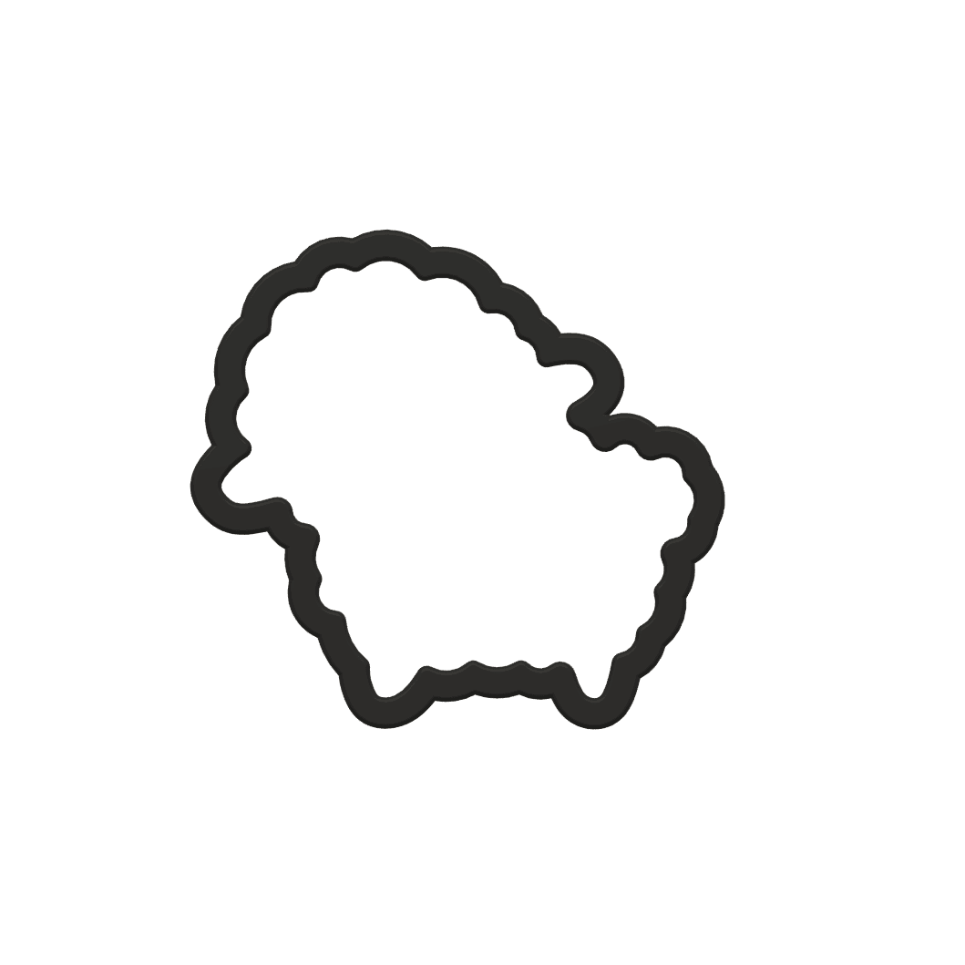 Lamb Cookie Cutter STL File - 4 inches 3d model