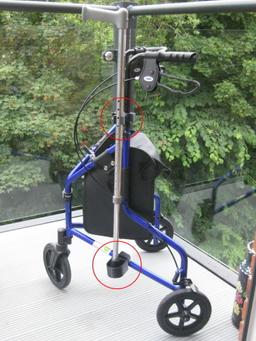 Stick Holder for 3-Wheel Rollator (and others)