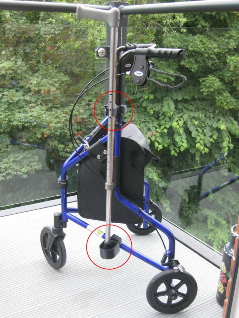 Stick Holder for 3-Wheel Rollator (and others) 3d model