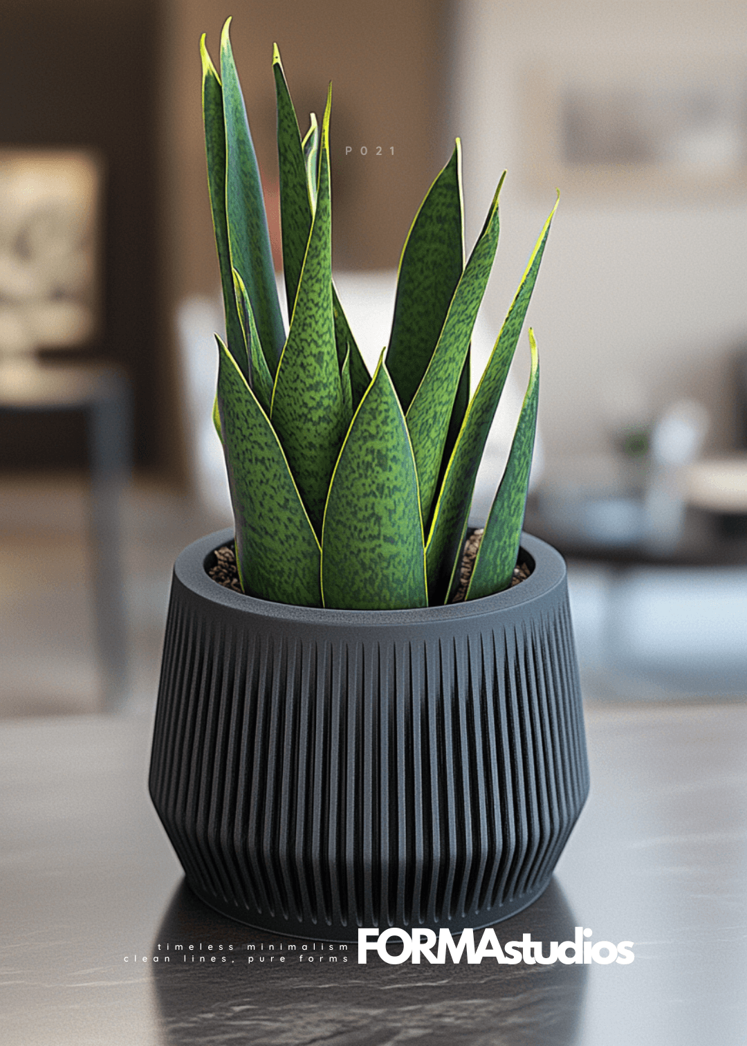 Planter with drip tray large format - FORMAstudios P021 3d model