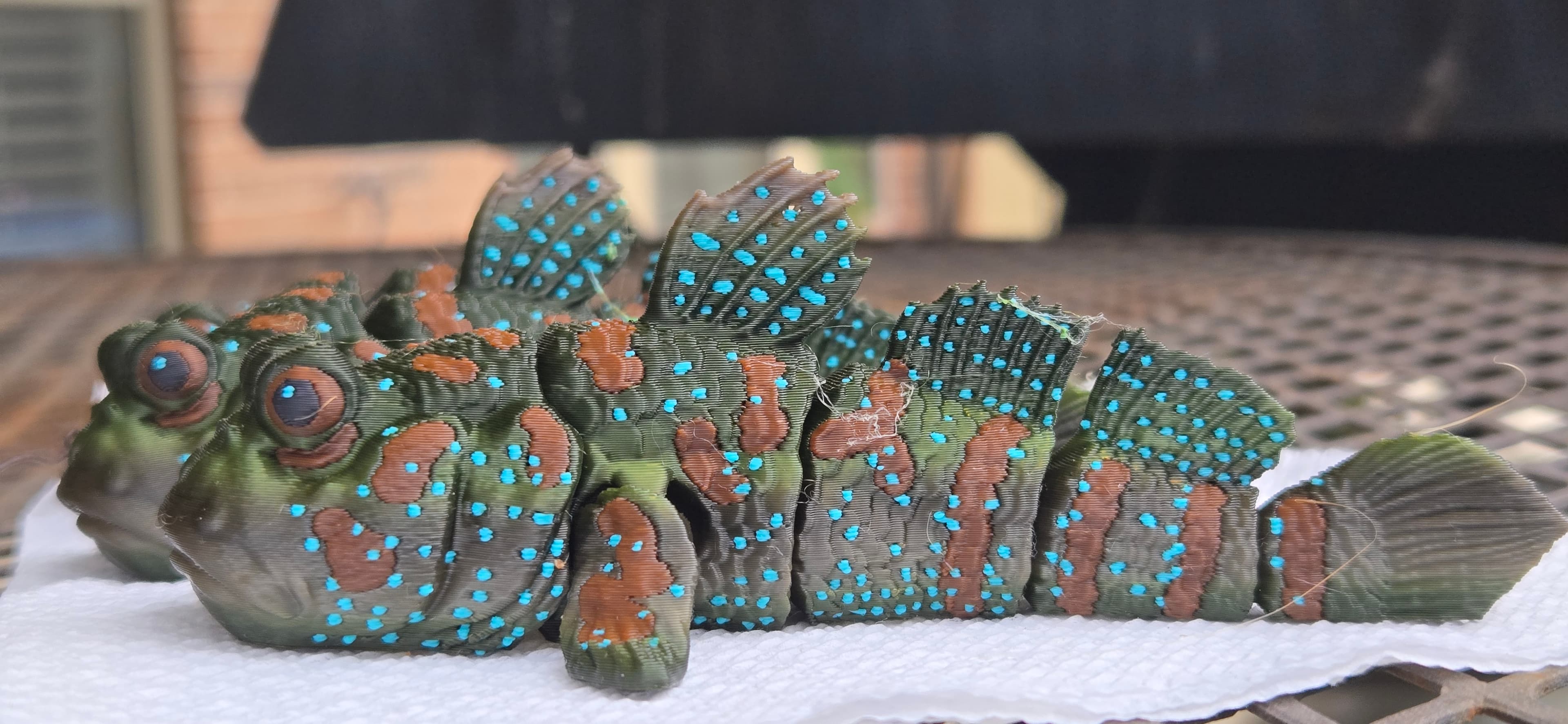 This is absolutely fantastic! I used the WISDREAM Gradient Military color for the body, SUNLU Matte Brown, Turquoise and Black for the rest.