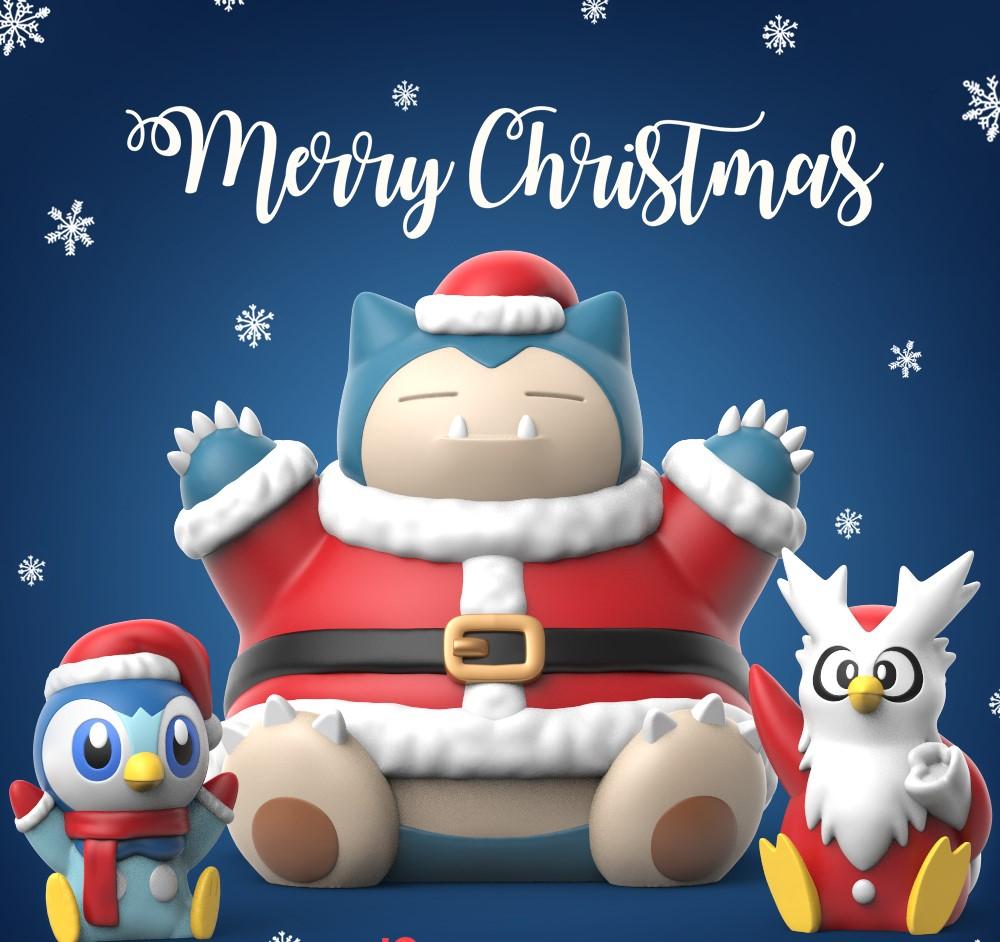Christmas Pokemon Set (Easy Print No Supports) 3d model
