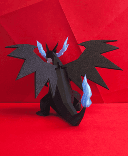 Mega Charizard X Low Poly Pokemon 3d model