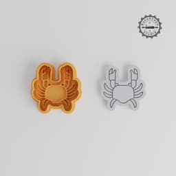Crab Shape Cutter & Stamp Set, Cookie & Fondant Tool, 3 Sizes, Animal Sea Life Design PRODUCT_1098 3d model