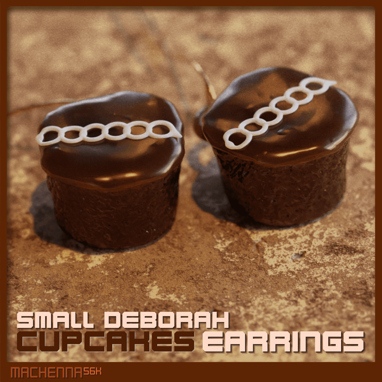 Small Deborah Cupcakes Earrings 3d model