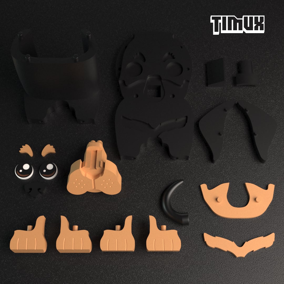 ROTTWEILER GLASSES HOLDER 3d model