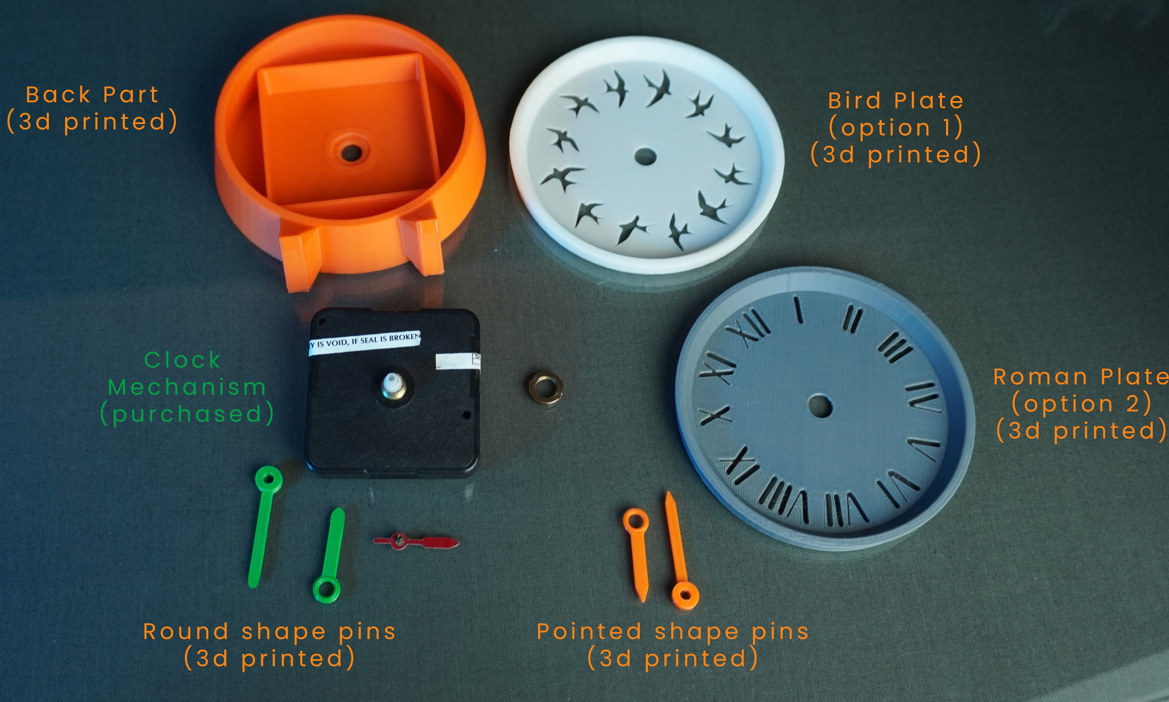 Customisable Mini Desk Clock 3d model