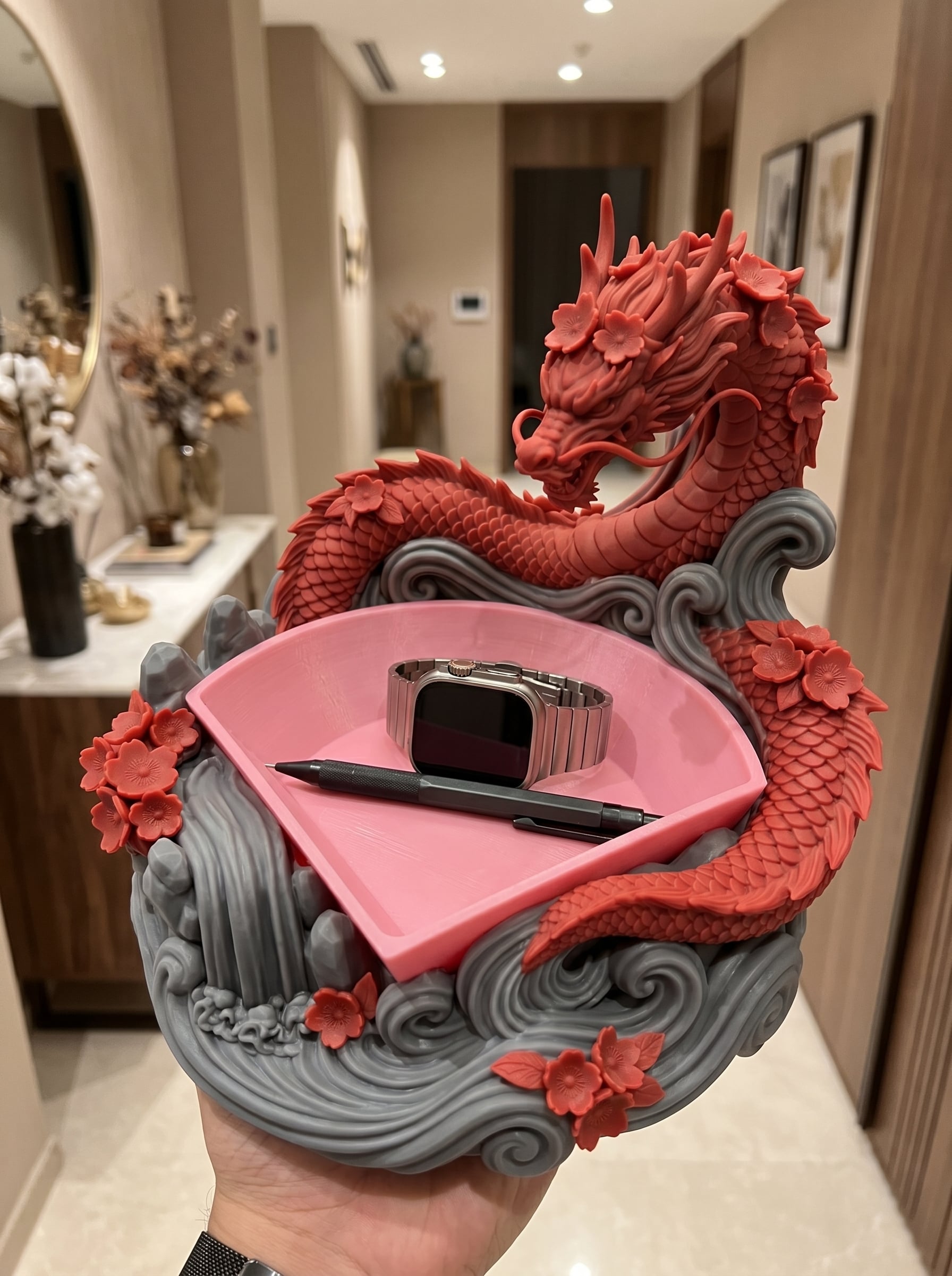 3D Dragon Desk Organizer Tray & EDC Valet 3d model