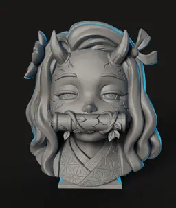 Nezuko Demon Bust STL | Anime 3D Print | HighDetail 3d model