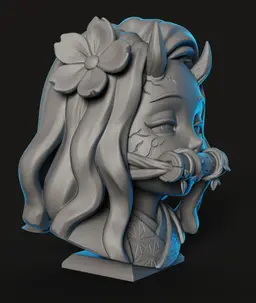 Nezuko Demon Bust STL | Anime 3D Print | HighDetail 3d model