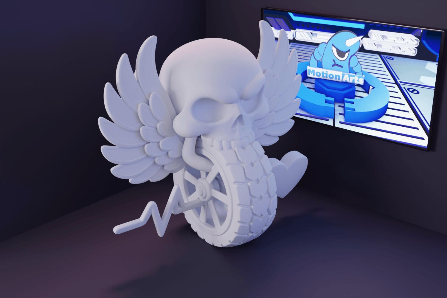Amor moto caveira.stl 3d model