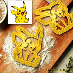 pikachu cookie cutter pokemon biscuit cutter fanart 3d model