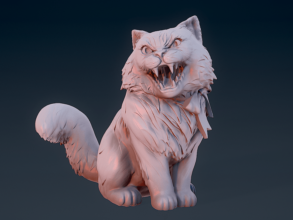 Angry cat 3d model