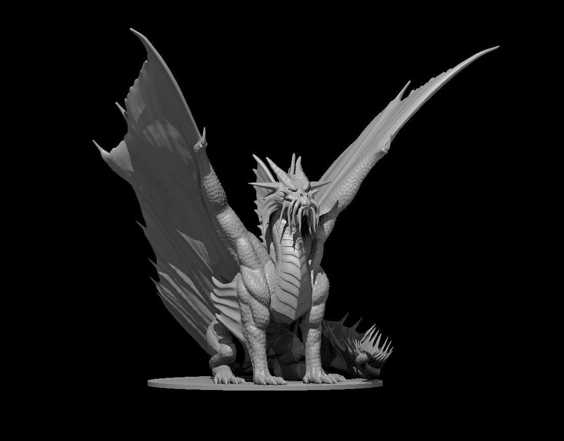 Adult Gold Dragon - Adult Gold Dragon - 3d model render - D&D - 3d model
