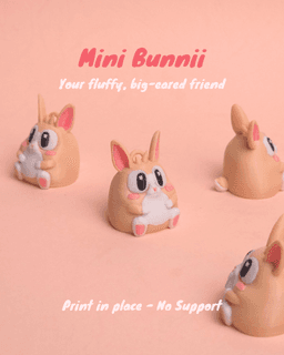 Cute rabbit-bunny keychain - no support 3d model