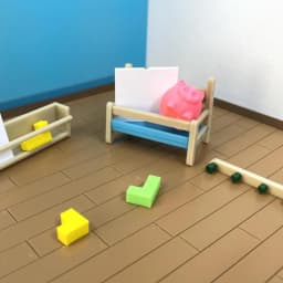 Miniature Dollhouse Child's Room Table Desk Toy Storage Collection STL 1:12 Scale License 3d model