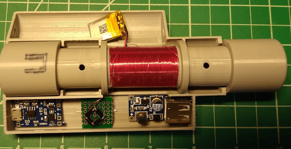 Jerk Juice: Wearable Kinetic Energy Generator for #HalloWearables - Enclosure with jumper wires removed - 3d model