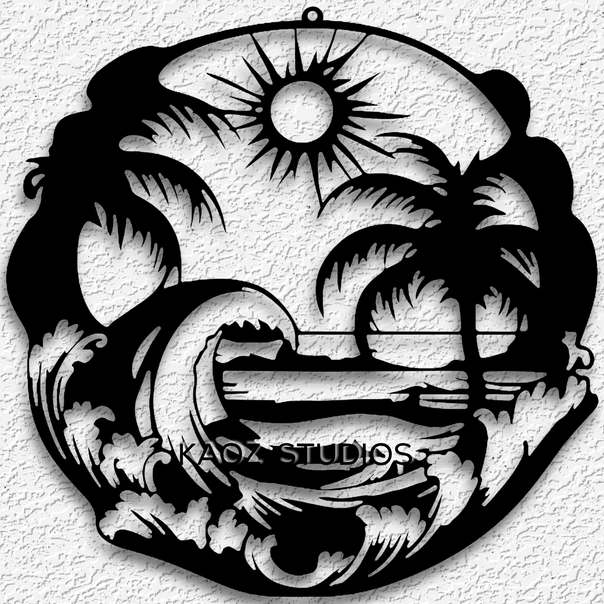 island waves wall art tropical paradise wall decor 3d model