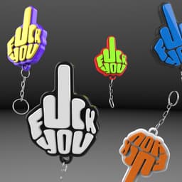 F*ck You Keychain, Middle Finger Keyring, Fidget Toy, Funny Gift, Ready for Instant 3D Print 3d model