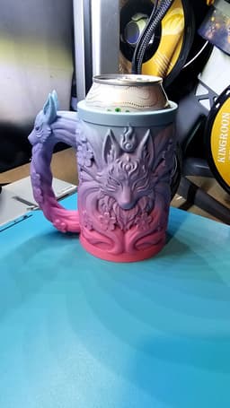 Kitsune Cherry Blossom Tankard Can Holder Qz Combo 3d model