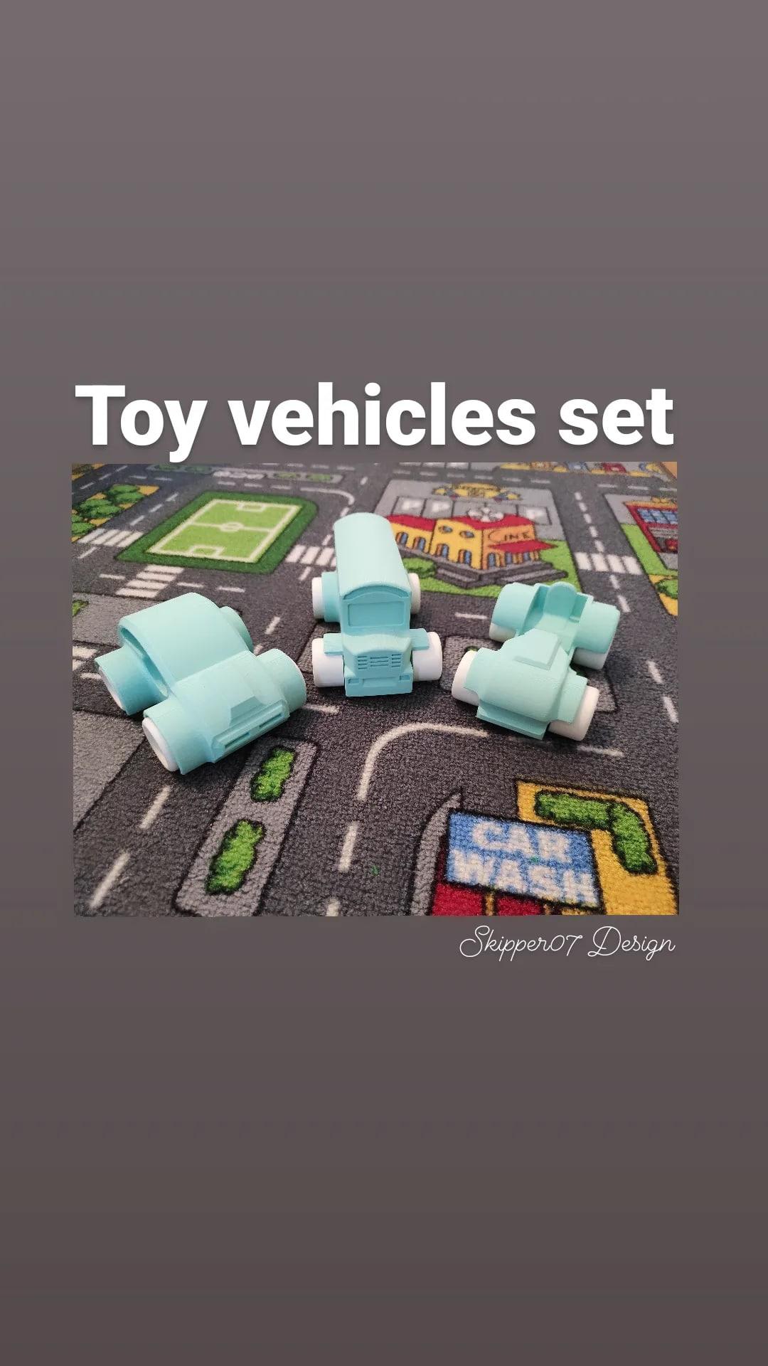 Toy vehicles set 3d model