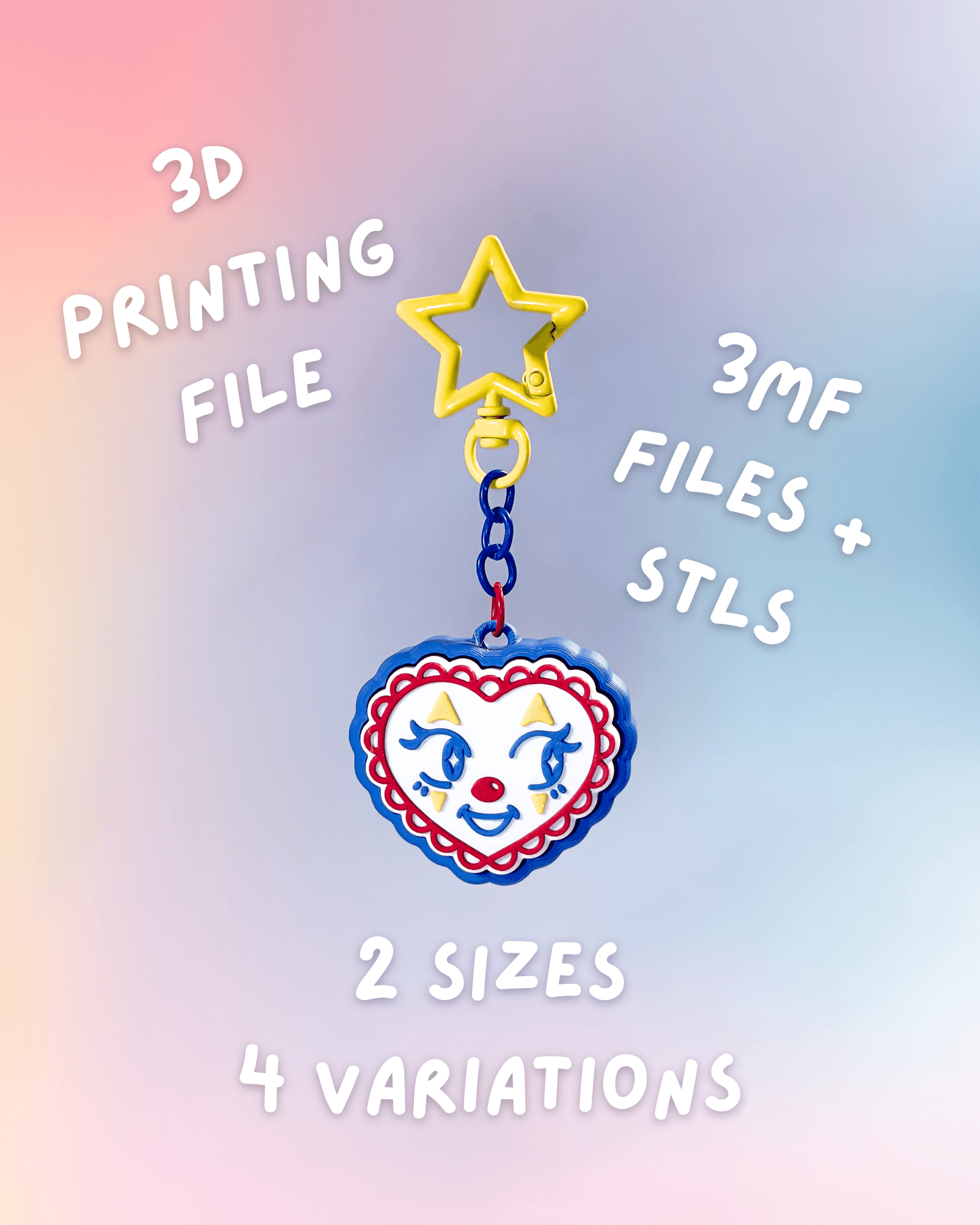 Clown Face Fidget Clicker - Single Sided | 3MF + STLs 3d model