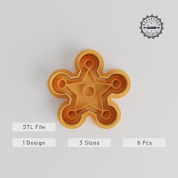 Star Cookie Cutter & Stamp Collection, Christmas Ornament, Festive Decoration, 6 Piece Set, Perfect for Cookies & Fondant, S/M/L Sizes PRODUCT_4967 3d model