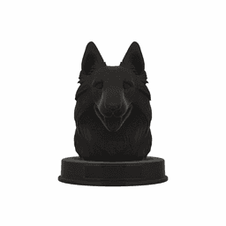 Joyful Belgian Sheepdog 3D Dog Bust with Nameplate - Personalized Pet Memorial Statue 3d model