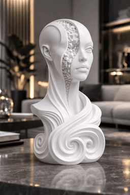 Fractured Alien Muse Bust STL – Futuristic Sci-Fi Sculpture for 3D Printing 3d model