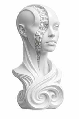 Fractured Alien Muse Bust STL – Futuristic Sci-Fi Sculpture for 3D Printing 3d model