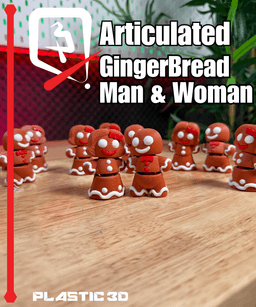 Articulated Gingerbread Man and Woman — Sweetly Poseable Holiday Friends 3d model