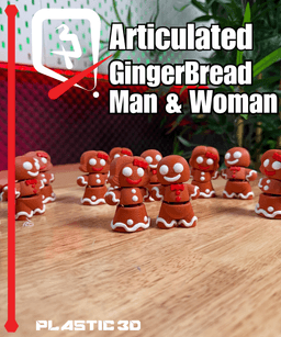 Articulated Gingerbread Man and Woman — Sweetly Poseable Holiday Friends 3d model