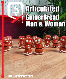 Articulated Gingerbread Man and Woman — Sweetly Poseable Holiday Friends 3d model