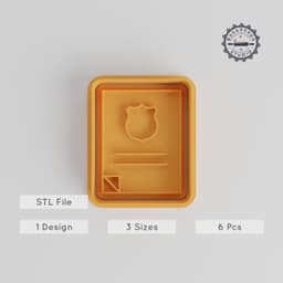 Shape Cutter & Stamp for Cookies, Fondant, Set of 6, Includes Small, Medium, Large, Versatile for Education or School Projects PRODUCT_2942 3d model