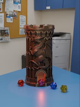 Medieval Dragon Dice Tower 3d model